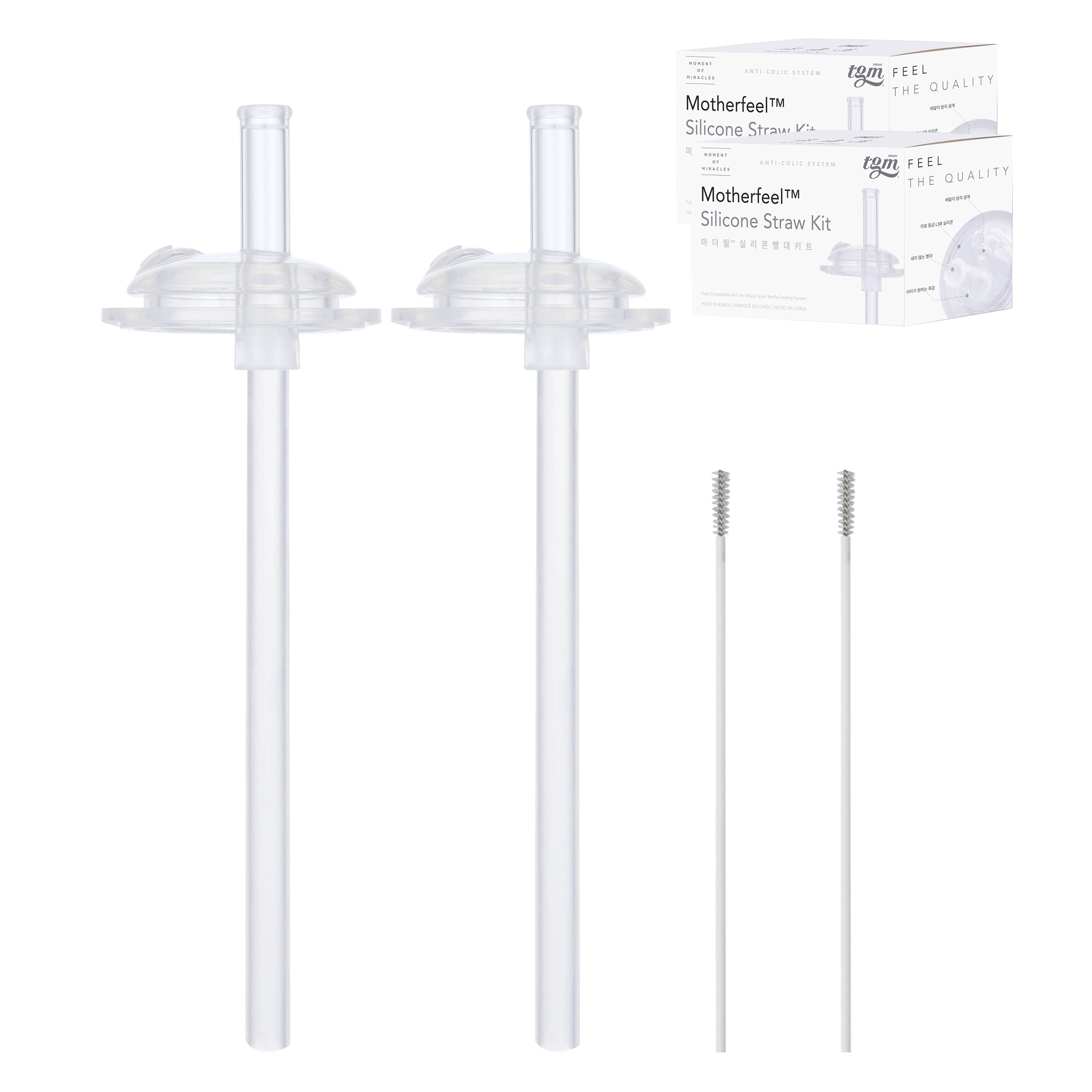 티지엠 마더필 컵 호환 교체용 리필 실리콘 빨대 세트, 2세트, 빨대 + 세척솔 12,590원