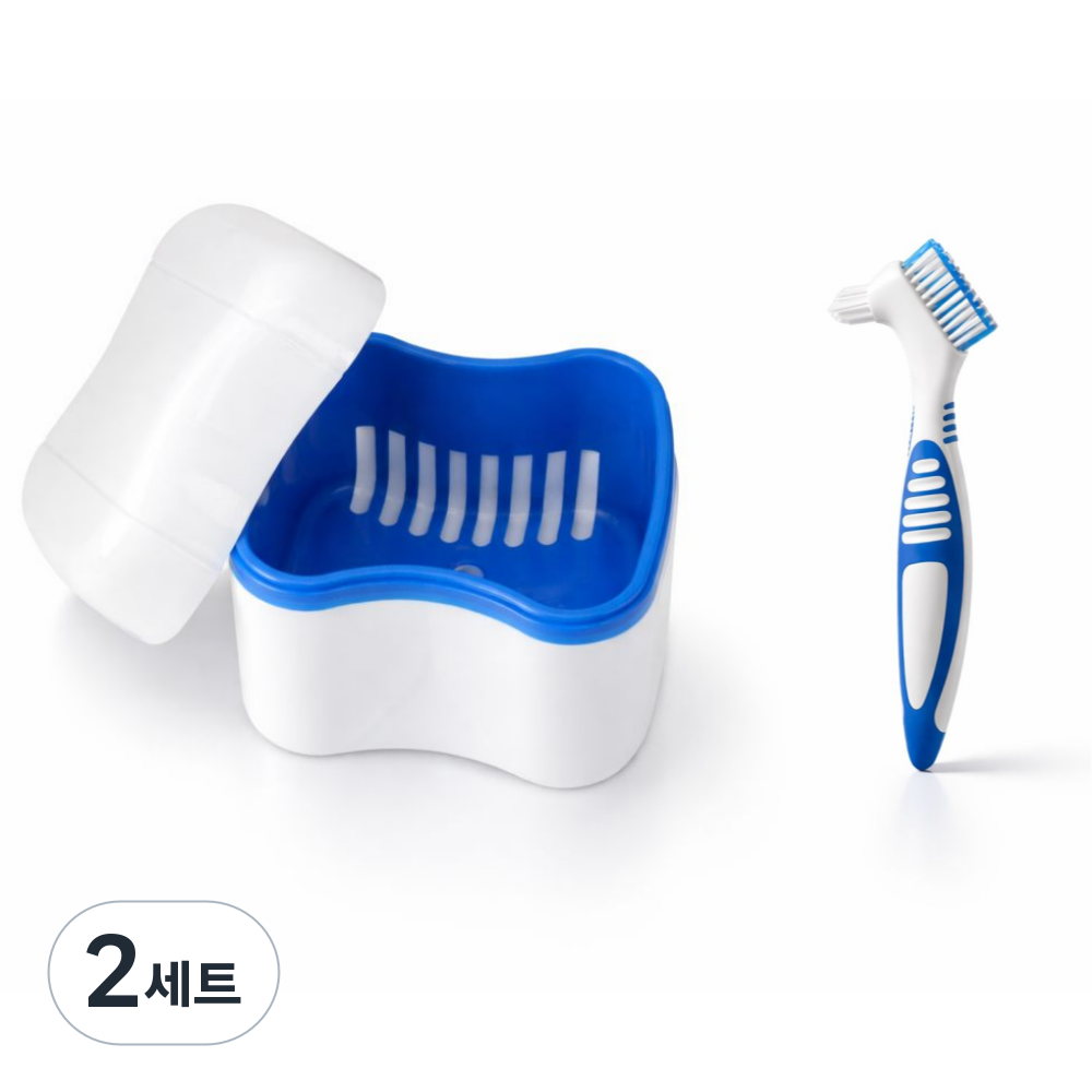 와이엔케이더밸류 틀니 전용 보관함 세척솔, 2세트, 블루 19,800원