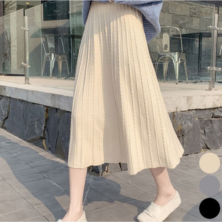롱 니트 겨울 여자 플리츠 주름치마 스커트 A라인 40,400원