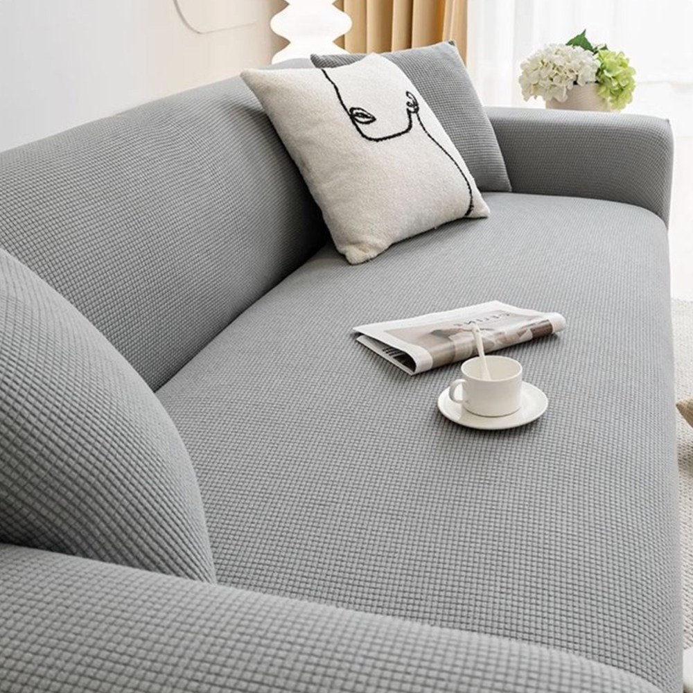 [먼지 없는] 커버무드 고탄력 와플 소파커버 + 자체제작 고정 스펀지, 라이트 그레이, 1개 36,500원