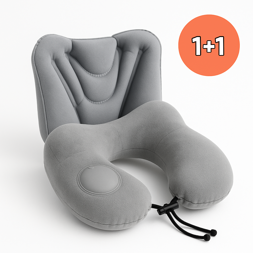 쏨콩 휴대용 편안자세 에어 목베개 허리쿠션 1세트 21,400원