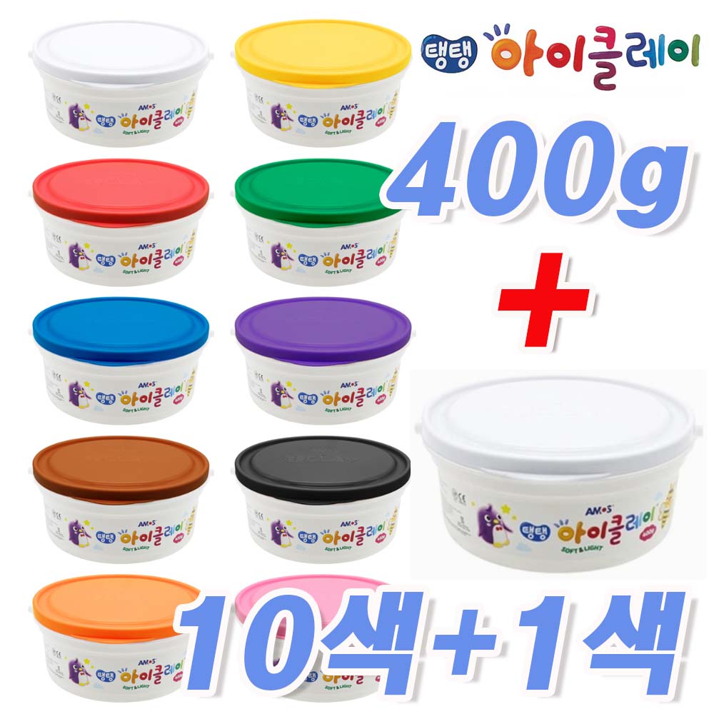 400g 아이클레이(10색+1색)-대용량,세트,탱탱,클레이,점토,미술,공예,만들기,요술점토,방과후수업,혼합색 150,000원