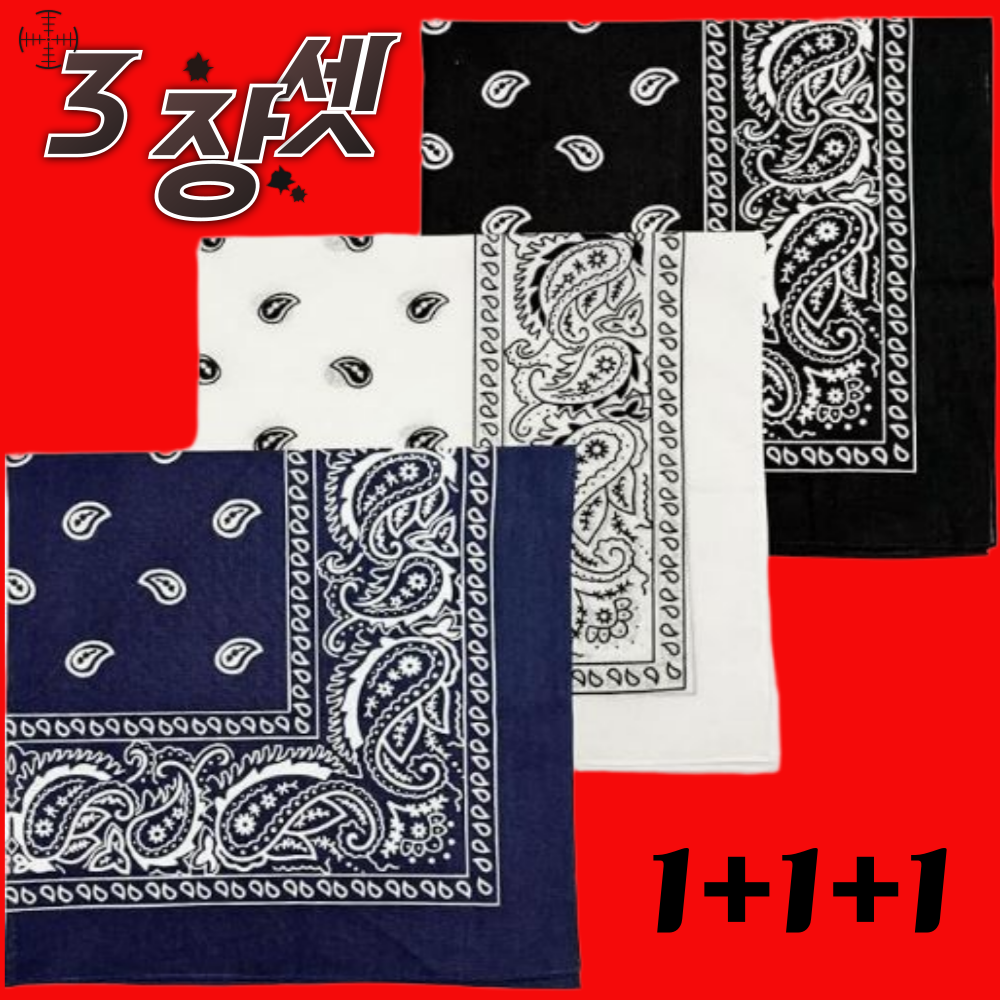 투카 등산 손수건 대형 등산용 스카프 스포츠 여성 남성 수건 아웃도어 어린이 가제 운동회 남자 여자 힙합 두건 운동 산악 지도 타올 페이즐리 반다나 블랙 화이트 네이비 1+1+1 8,000원