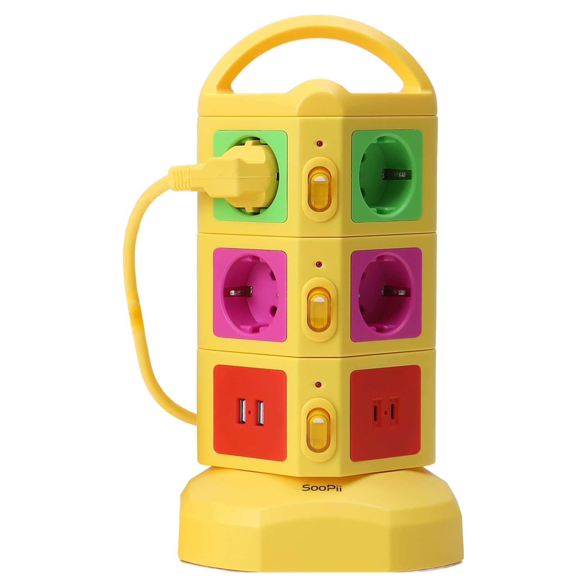 수피 비비드 컬러 디자인 고용량 4000W USB타워 안전 멀티탭 10구 53,460원