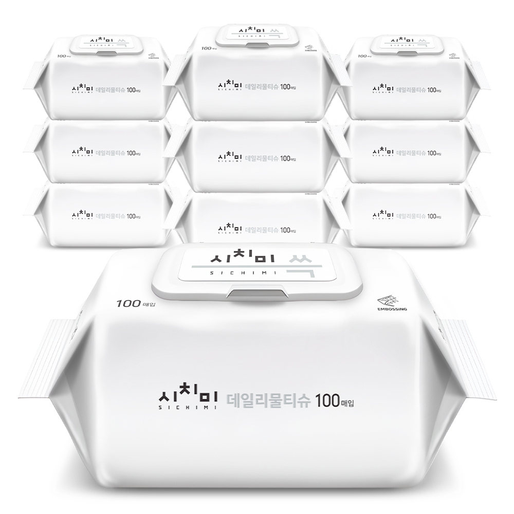 시치미 쓱 데일리 물티슈 캡형, 50g, 100개입, 10개 11,780원