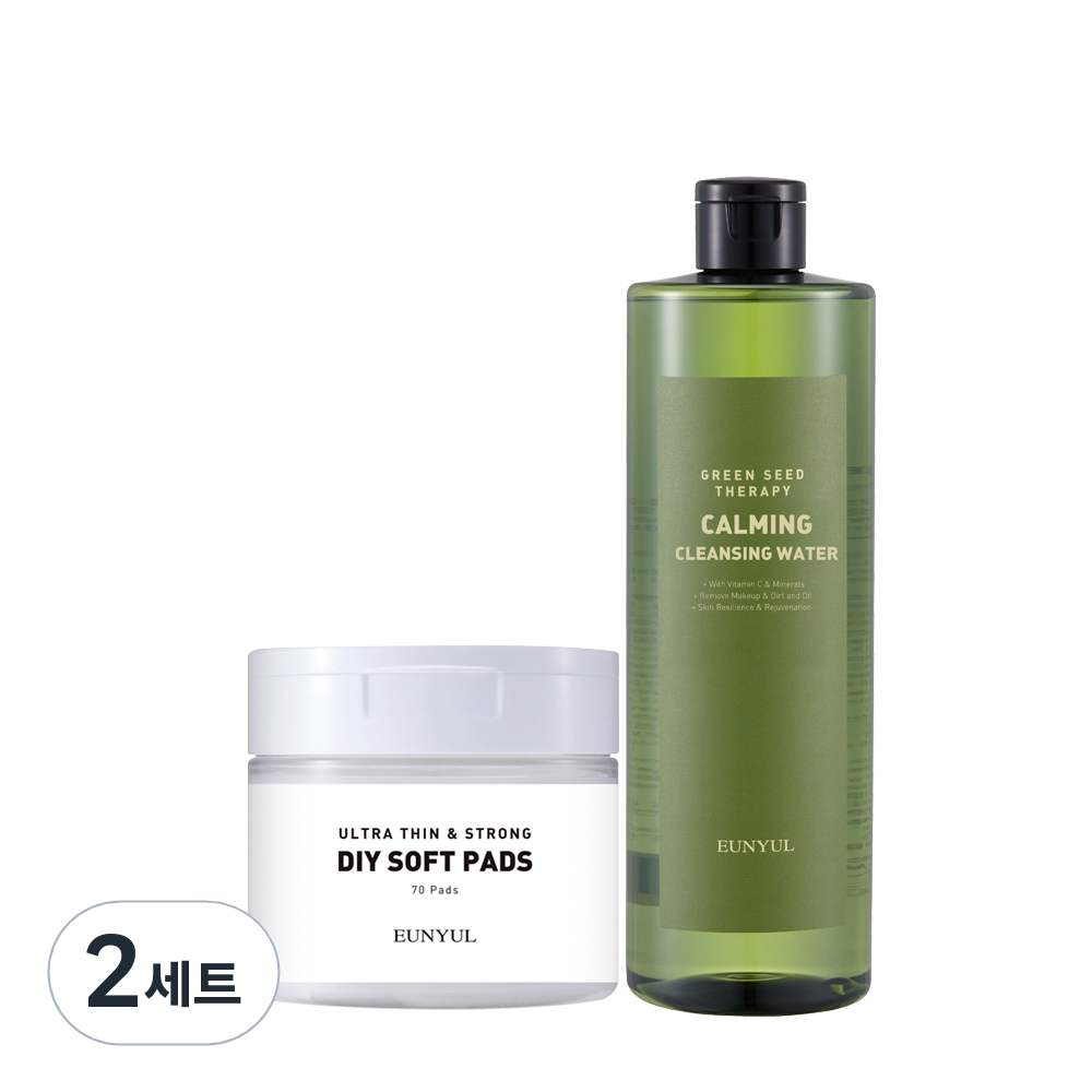 은율 그린씨드 테라피 카밍 클렌징워터 500ml + 패드 70p 세트, 2세트 17,740원