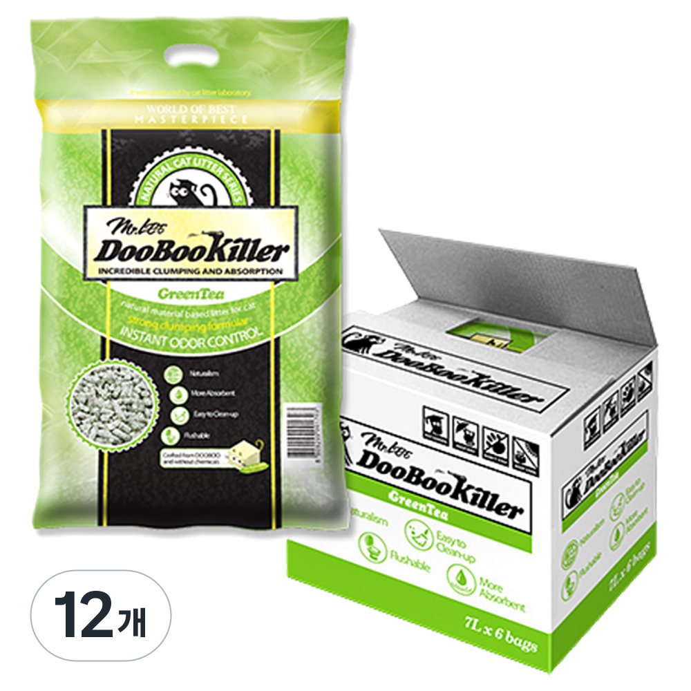 미스터리 두부킬러 고양이 모래, 7L, 12개, 향긋한 녹차향 50,170원