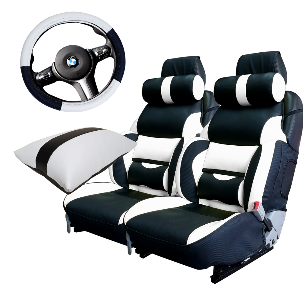 카월드 자동차 리무진 1열 시트커버 2p + 목쿠션 2p + 콘솔 팔쿠션 + 핸들커버 스마트 세트 248,000원