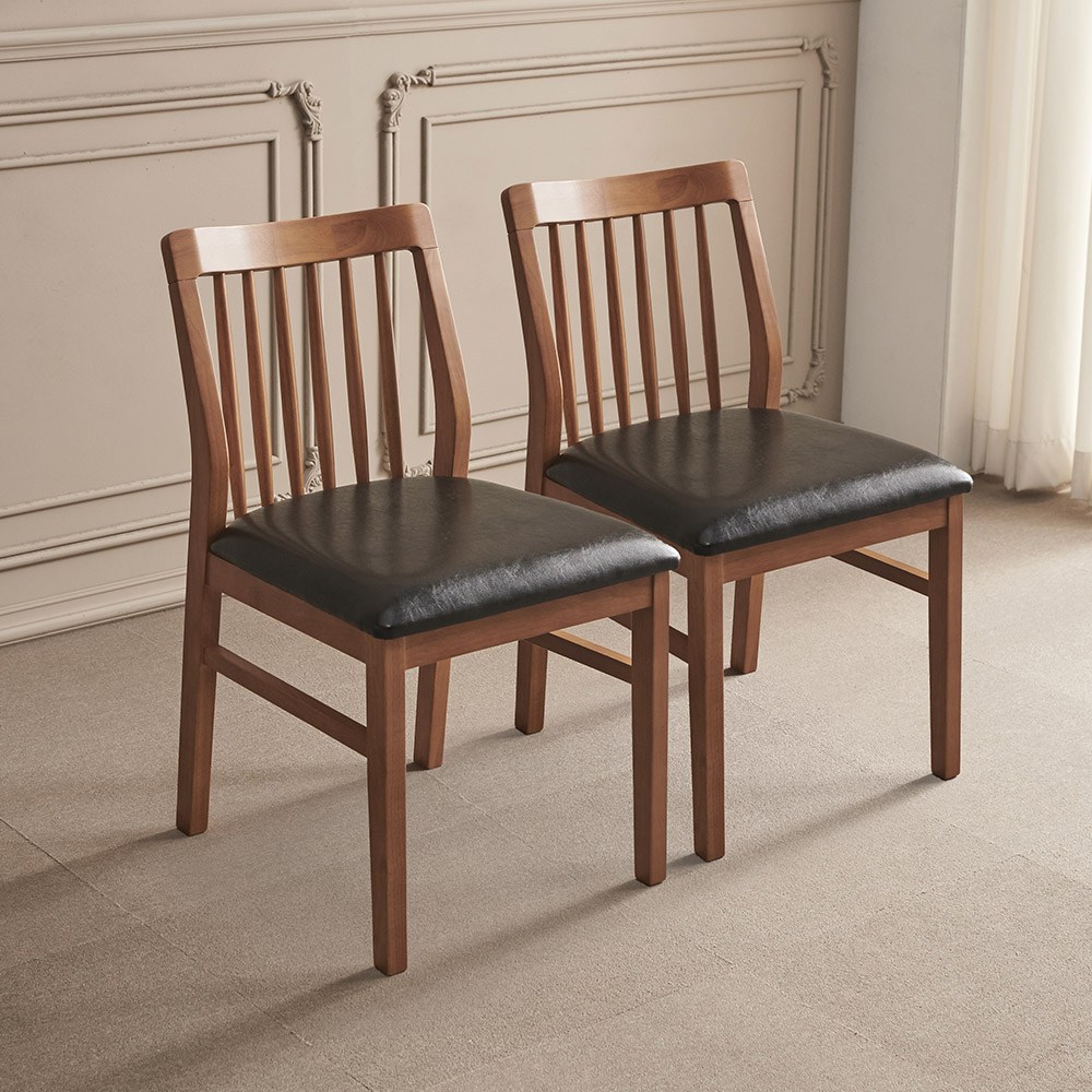 라로퍼니처 모카 고무나무 원목 식탁 의자 카페 인테리어 체어, 월넛, 2개 125,000원