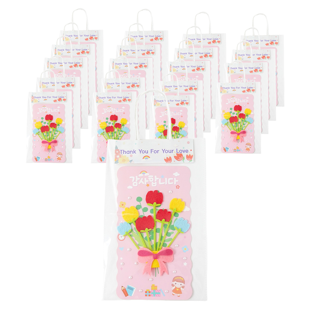 민화샵 입체 꽃다발 카드 만들기 세트, 튤립(I230066F), 20세트 34,000원