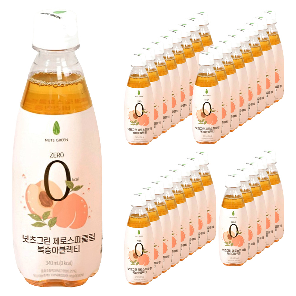 넛츠그린 제로스파클링 복숭아블랙티, 340ml, 30개 22,080원