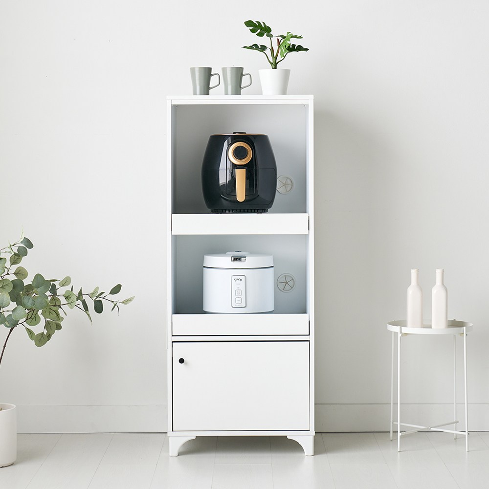 마론 LPM 500 에어프라이 겸용 더블렌지대 수납장, 화이트, 현재가 94,900원