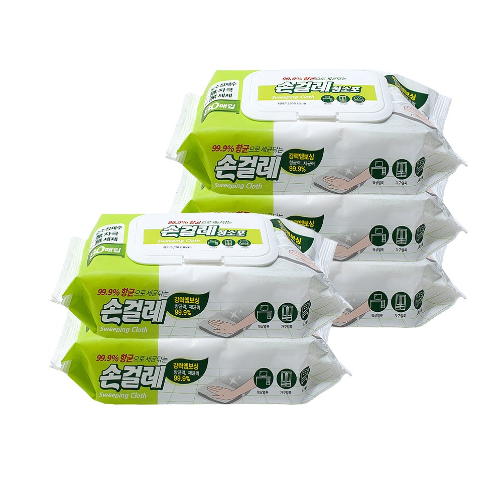 홈인더스트리 손걸레청소포 80매 (무료배송), 5개 10,020원