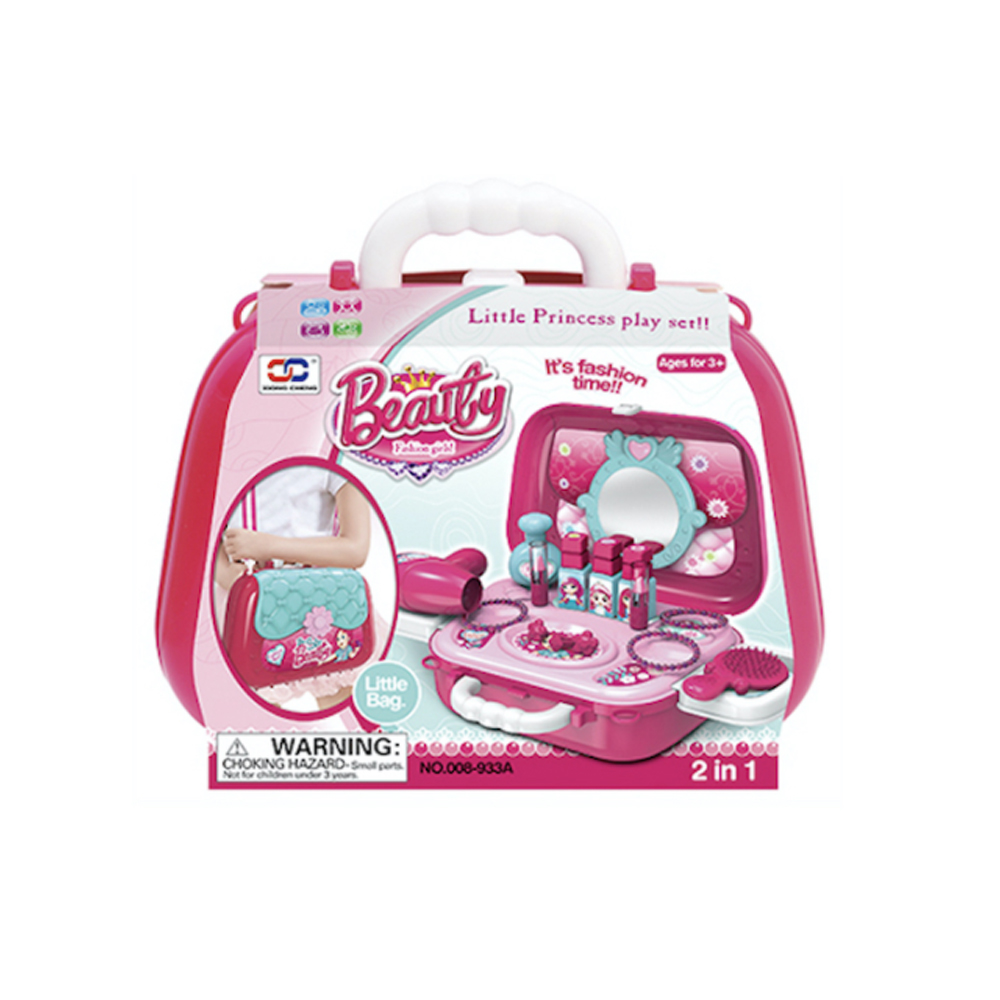 mingxinbaotoy 2in1 뷰티 리틀 프린세스 가방 화장대 놀이, 혼합색상, 1개 8,200원