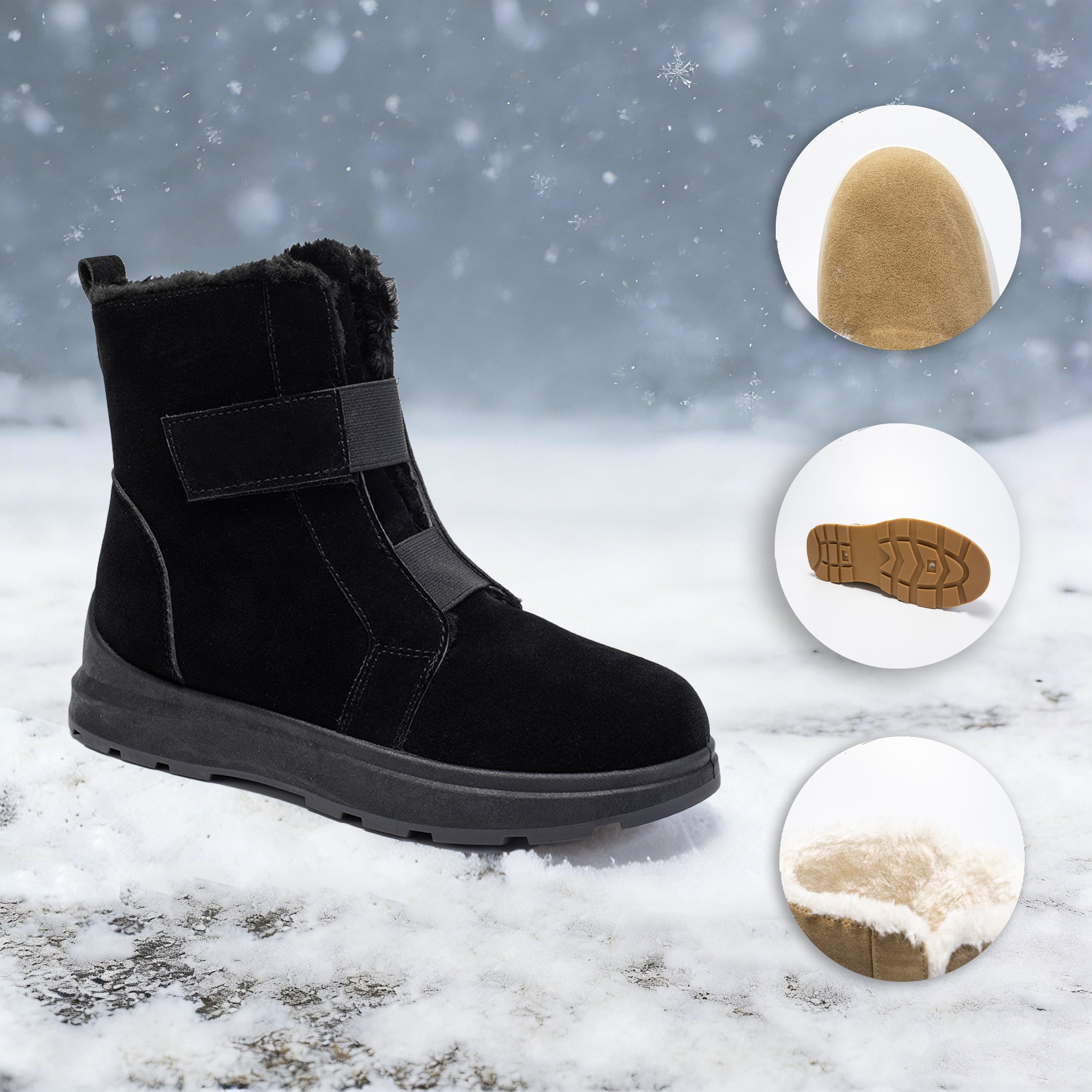 SunburstWonder 여성 앵클 부츠 벨크로 방한화 2309 31,500원