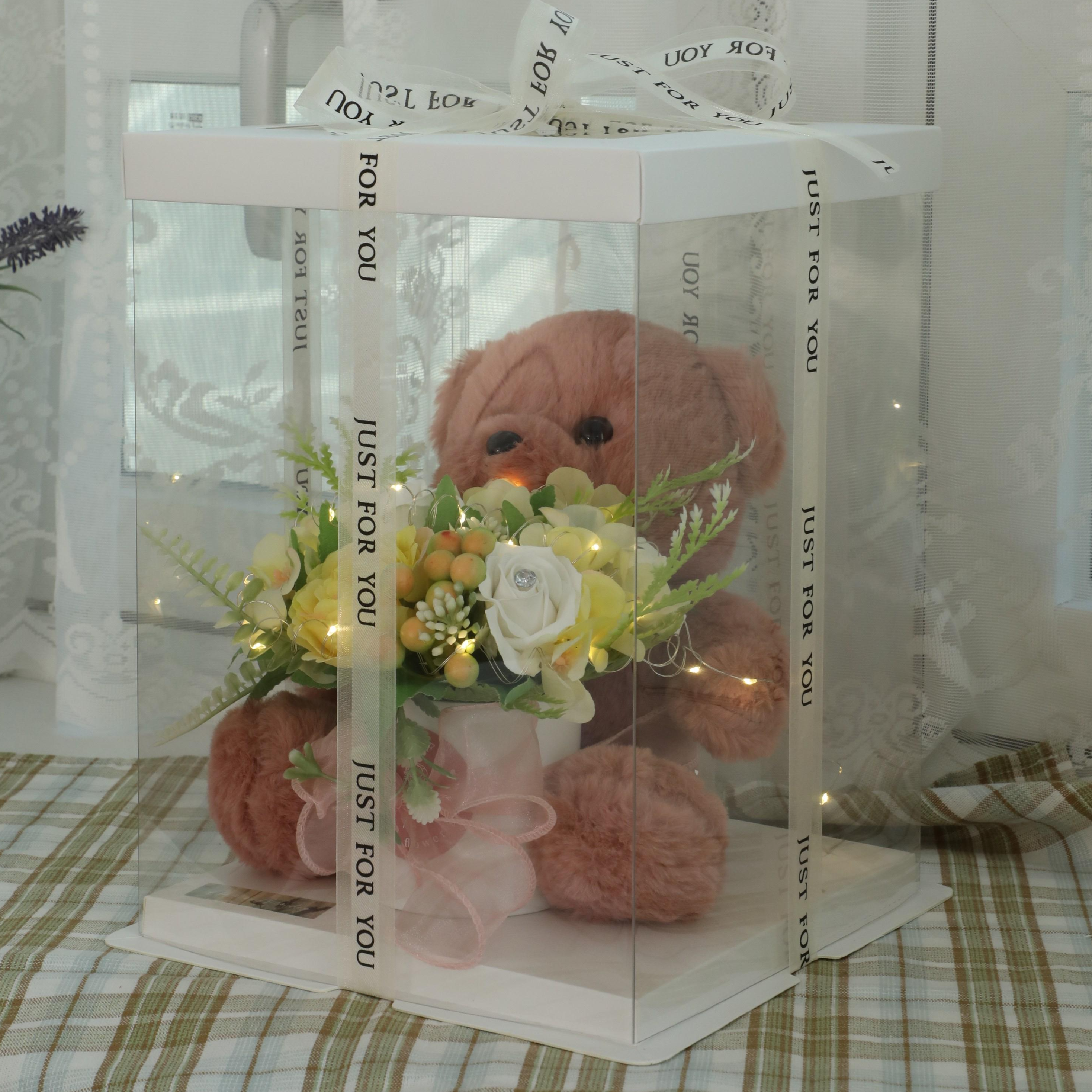 리프4, 여자친구선물, 기념일, 이벤트 곰돌이, 테디곰플라워, 1개, 핑크 36,000원