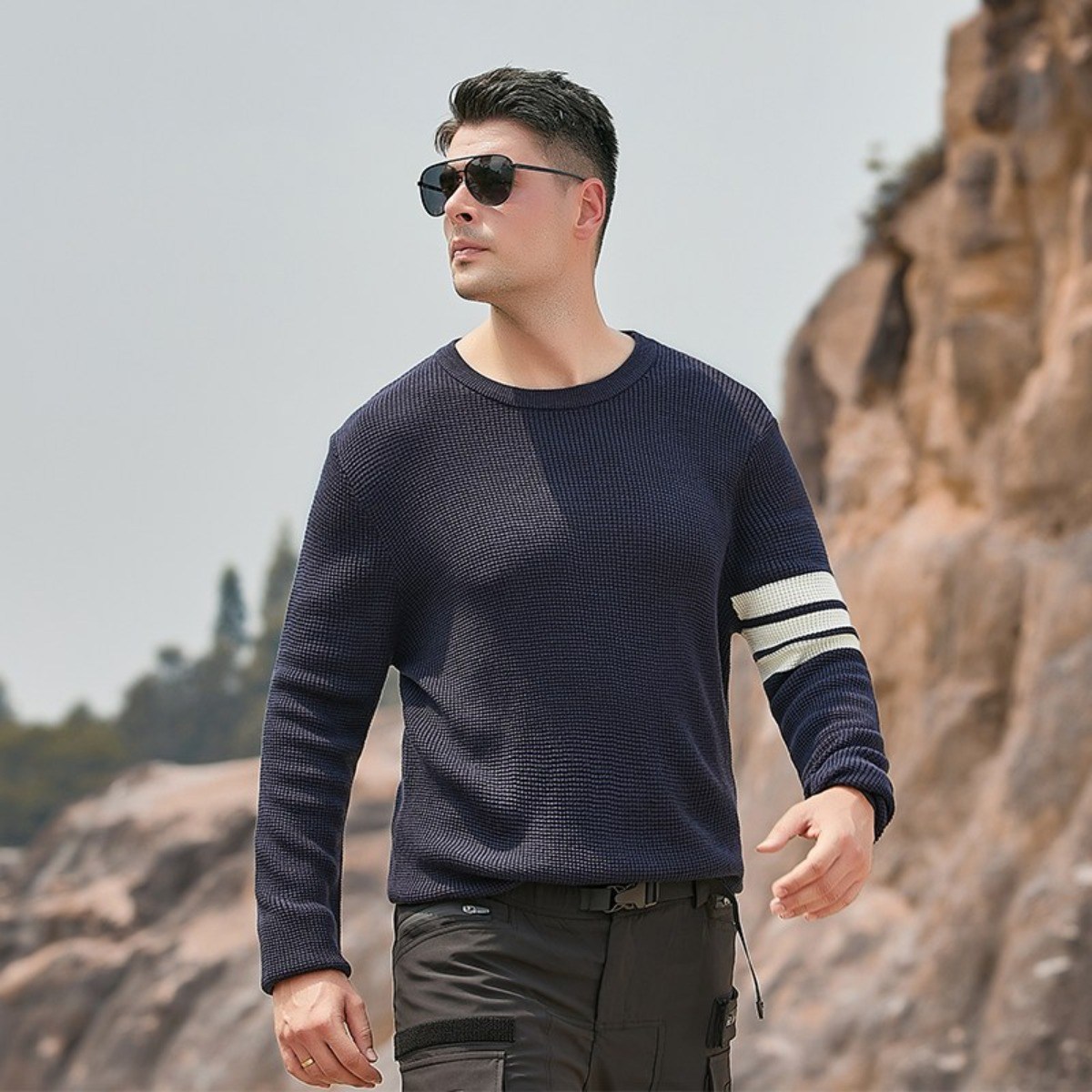WESMART 호주산 메리노울 니트 남성용 가을겨울 보온 이너웨어 발열 스웨터 아웃도어 흡습속건 베이스 레이어 풀오버-M608 28,000원
