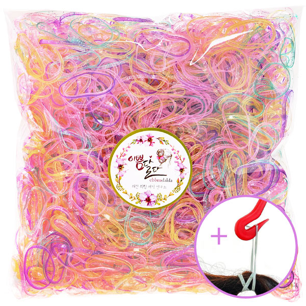 이쁨달다 봉팅클L+이지컷 봉봉 칼라헤어끈 칼라고무줄 100g 이쁨밴드 6,900원