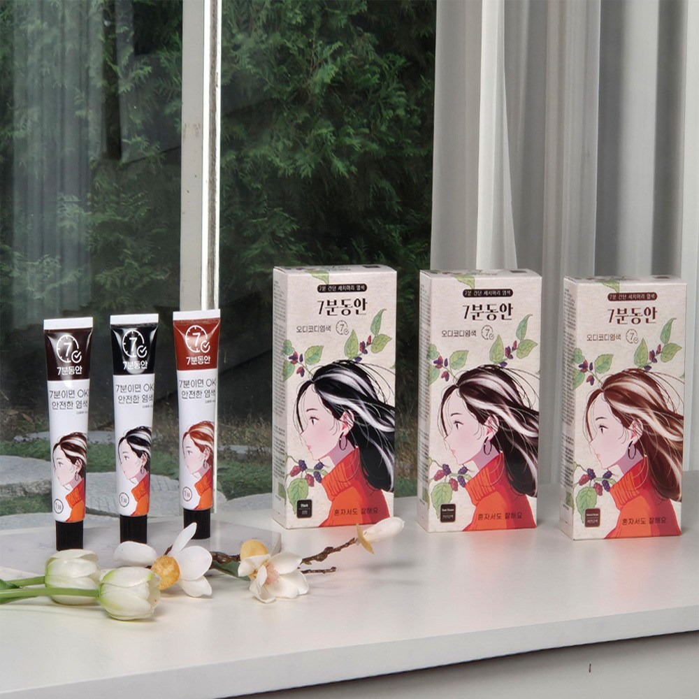 오디코디 염색제 7분동안 간편염색 새치 흰머리 염색, 자연갈색, 3개 28,310원