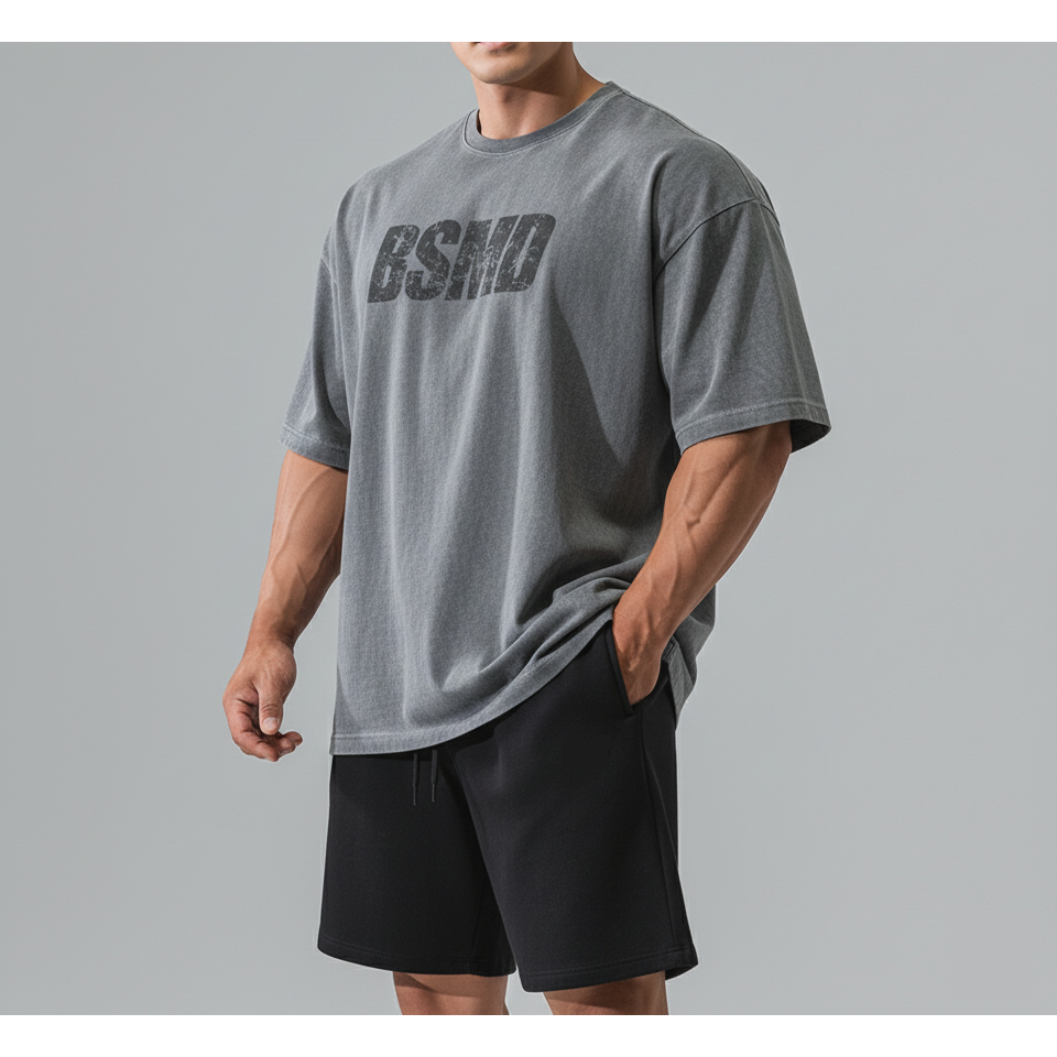 비스트모드 4color 피그먼트 가먼트다잉 헬스 오버핏 반팔 티셔츠 짐웨어 두꺼운 면 어깨 넓어 보이는 옷 BSMD 39,000원