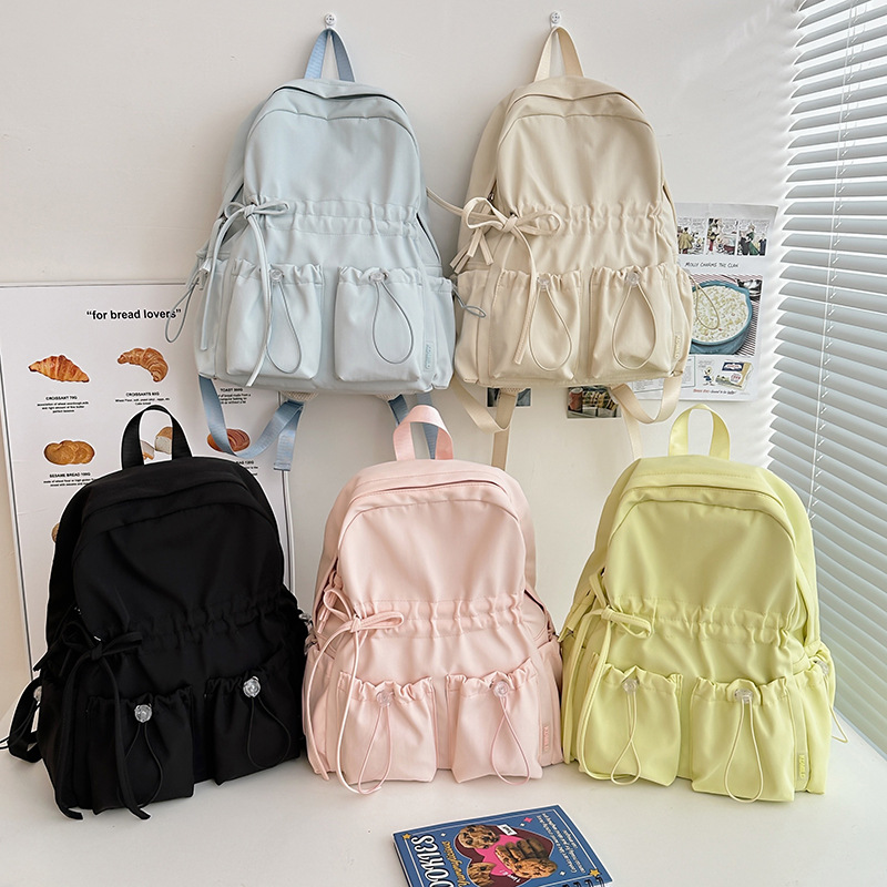 페이지샵 리본 셔링 나일론 초등 주니어 여아 데일리 백팩 학생가방 책가방 22,600원