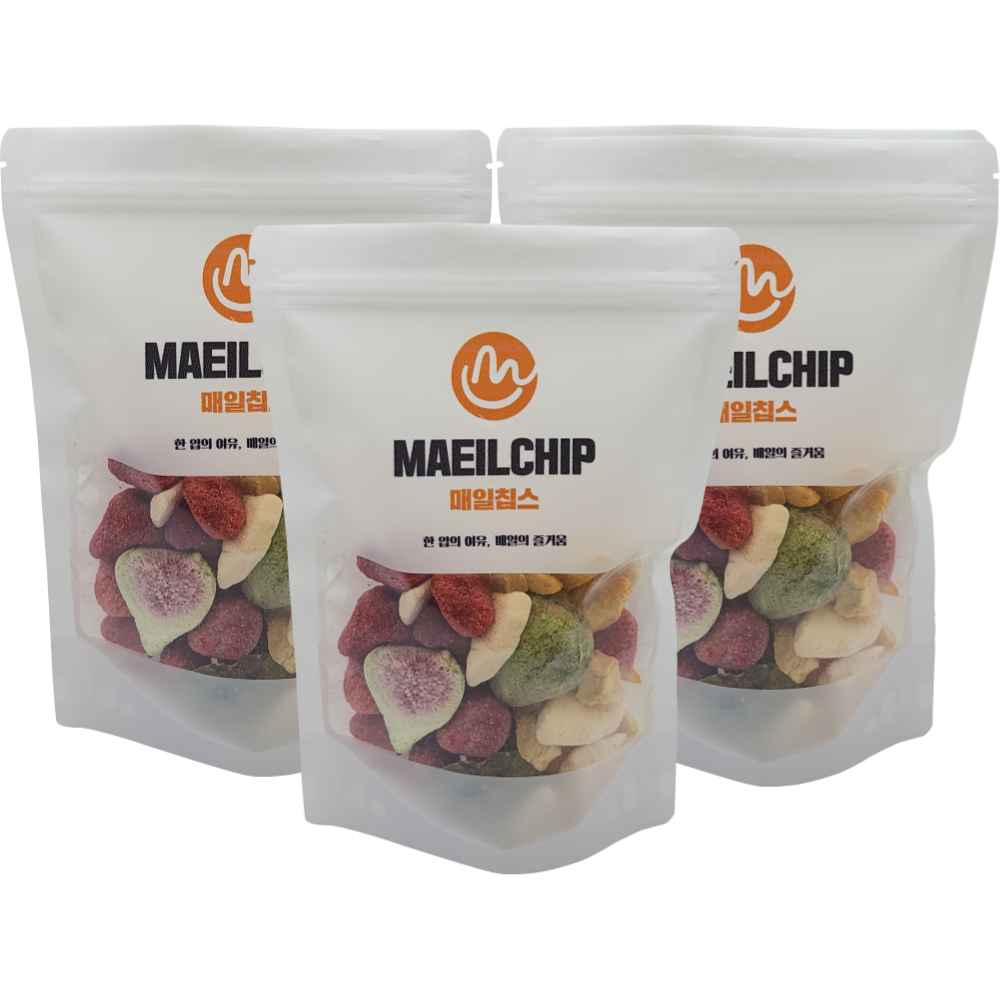 매일칩스 딸기 복숭아 파인애플 사과 무화과 5종 믹스 동결 건조 과일, 3개, 90g 18,990원