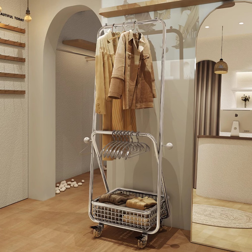 동화속나무 튼튼한 2단 이동식 스텐 옷가게 행거 106,000원