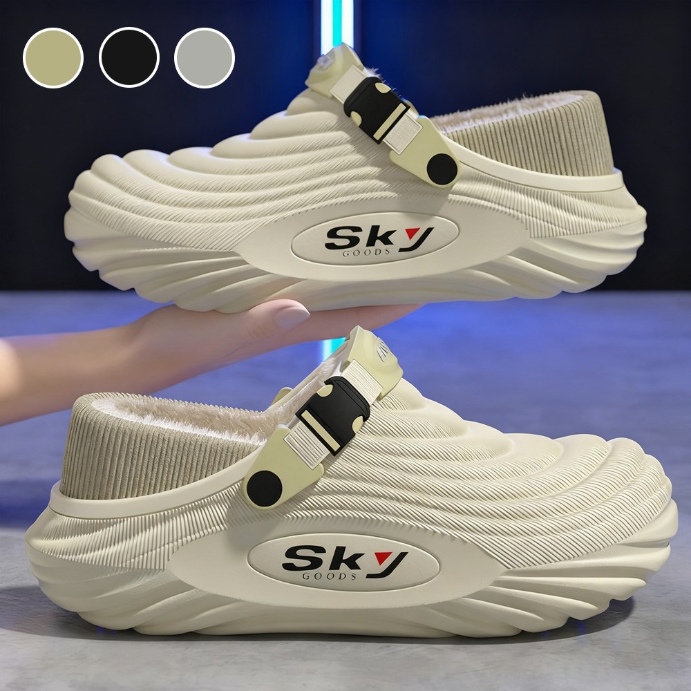 Lunavis 남성 겨울 기모 슬리퍼 실내외 겸용 편한 외출용 슬리퍼 5,800원