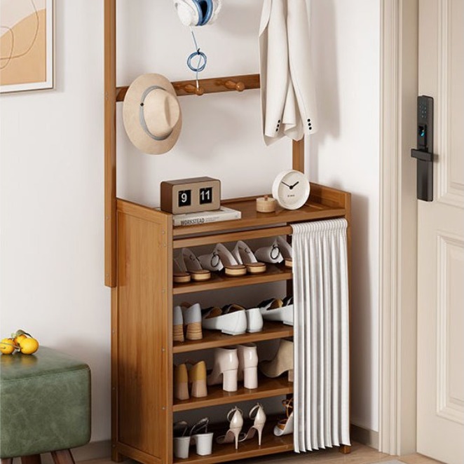 슬림 신발장 현관 신발 수납장 커튼형 행거 옷걸이 정리대 61,890원