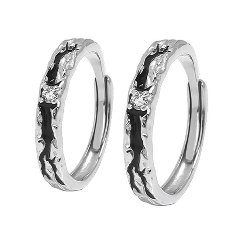 LOVFAS S999순은사랑의 심연에 빠진 커플링 여성 은반지 순은999 남자 반지 55,900원