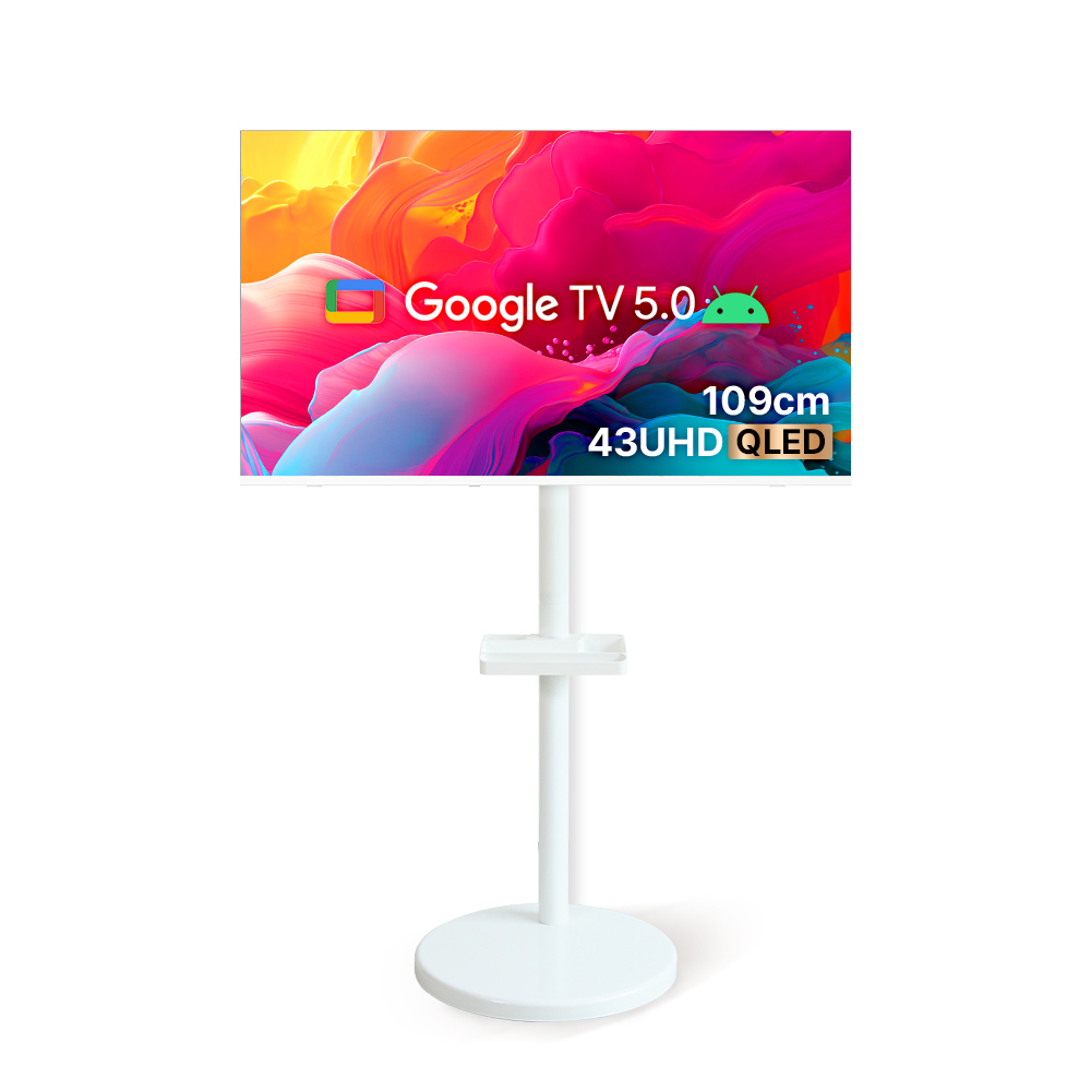 무빙큐빅스 화이트에디션 43인치 4K UHD QLED 삼탠바이미 퍼스트 셋트 이동식 스마트TV 삼텐바이미 중소바이미, 고객직접설치, 스탠드형, 삼탠바이미 퍼스트, 109cm(43인치) 429,000원