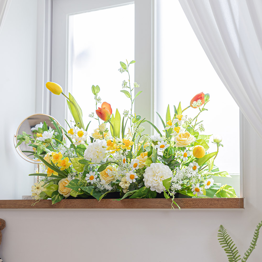 인테리어 조화 7종 센터피스 장식 소품 웨딩 카페 촬영, 04.ST84_튤립 데이지 대형 센터피스 80cm, 1개 92,460원