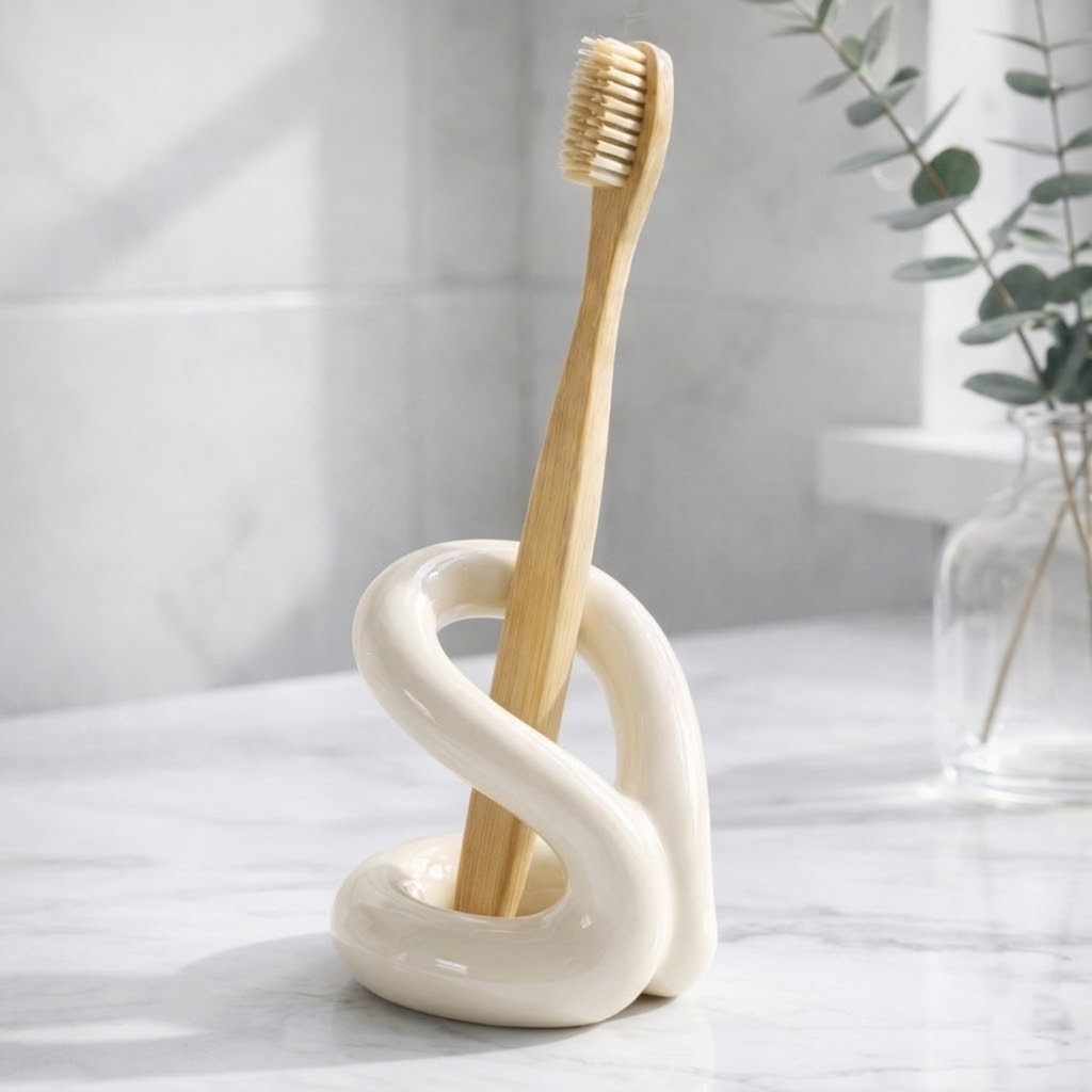 퓨어센스 세라믹 칫솔꽂이 고급 감성 디자인 욕실 오브제, 화이트, 1개 14,600원