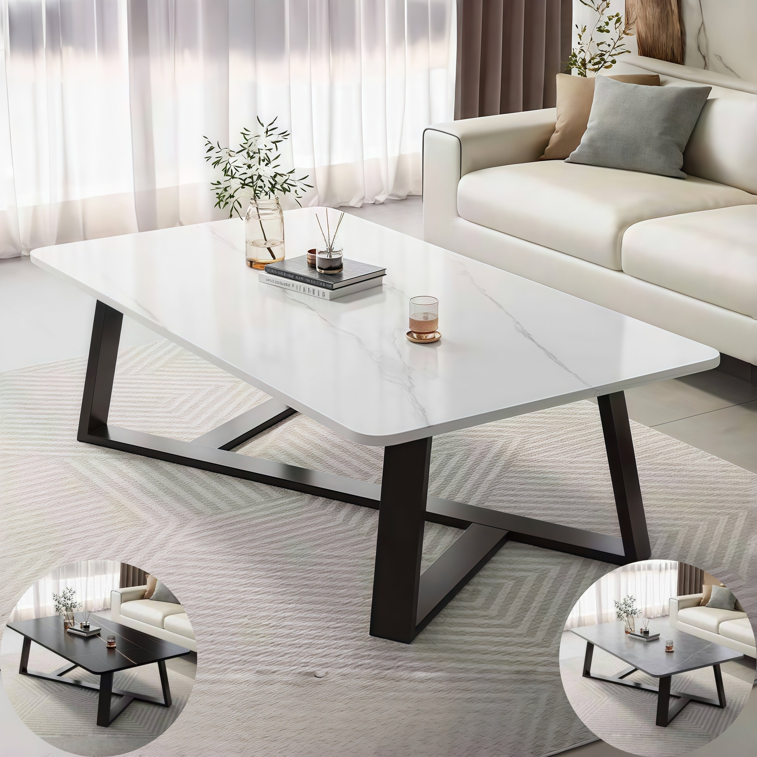 YAPOGI 유럽풍 가정용 대리석 무늬 우드 모조 세라믹 거실 테이블 수동 설치 68,000원