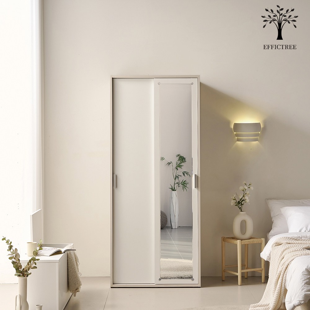 에픽트리 루키 LPM도어 800 슬라이딩 전신경도어 옷장 장롱(긴문), 전신경화이트 150,000원
