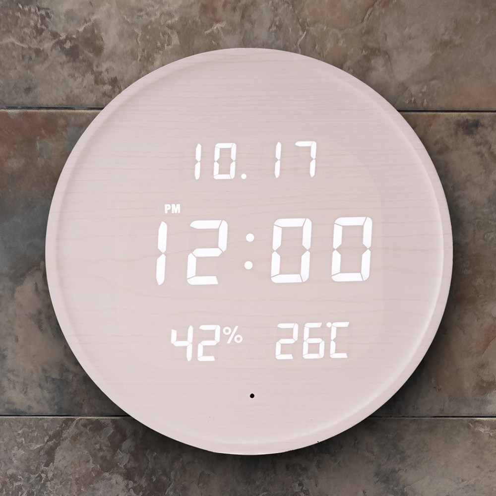 예쁜 디자인 와이파이 벽시계 루나온습도 무선 LED 인테리어 무소음 디지털 전자, 화이트 198,000원