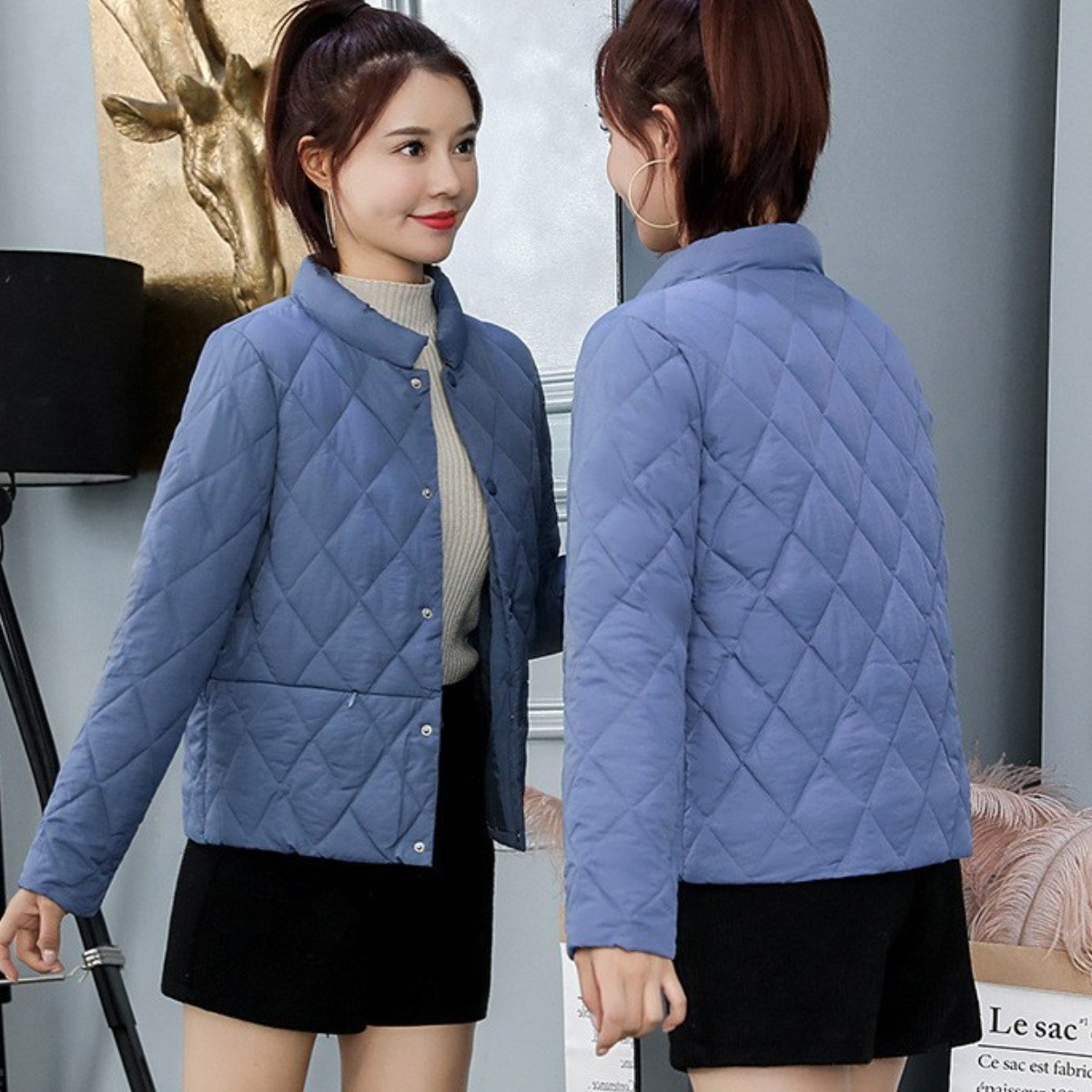 오스틱니 중년여성 경량패딩 숏패딩 넉넉한 오버핏 누빔패딩점퍼 퀼팅패딩자켓 도톰한 볼륨감 패딩 코트 빅사이즈 보온과 패션을 겸비 14,980원