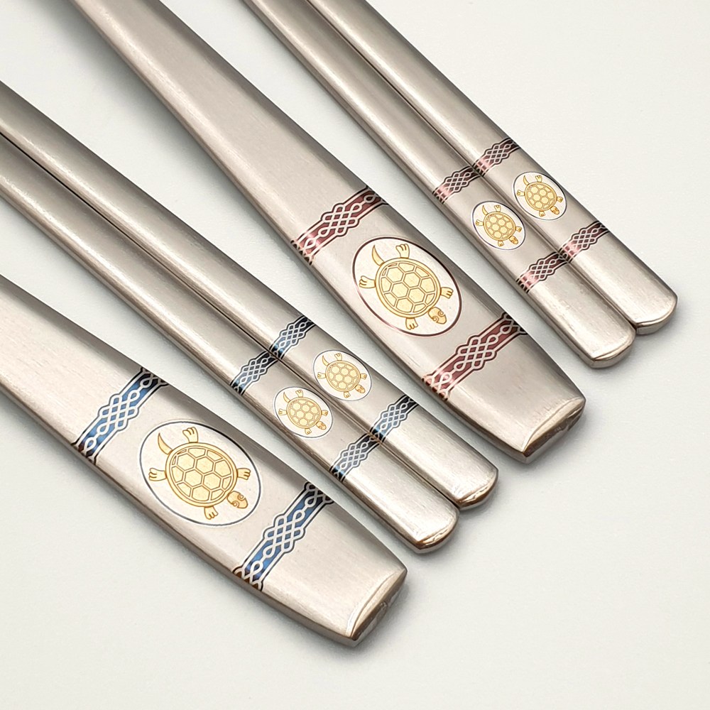 고려 장수거북 청,홍 부부수저 2벌 세트(2인용) + 품질보증서 레이저각인 수저  스테인레스18-10 12,900원