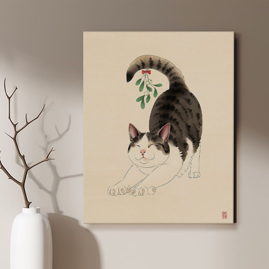 현대 민화 춘묘도 고양이 카페 거실 인테리어 캔버스 그림액자 9종 집들이 선물 고양이그림, 04.나른춘묘 19,900원
