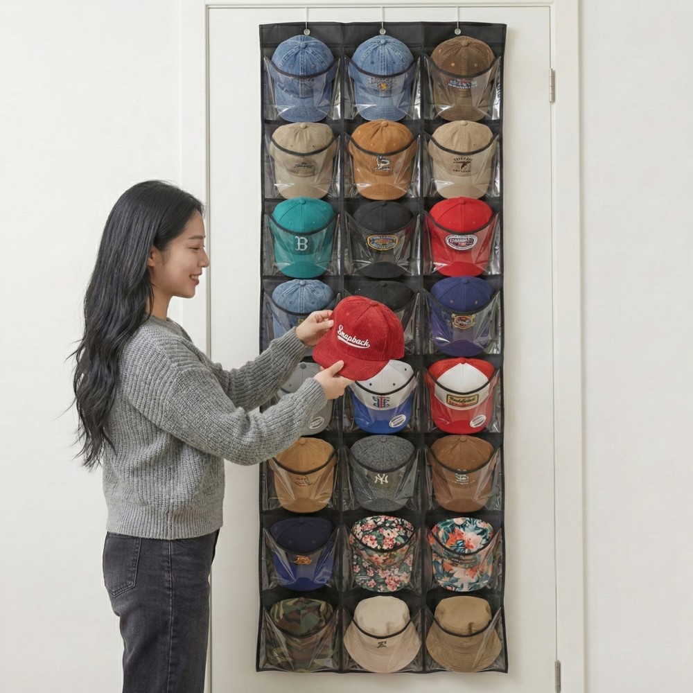 아르벤 공간 활용 다용도 수납 대용량 모자 정리함, 블랙, 1개 15,100원