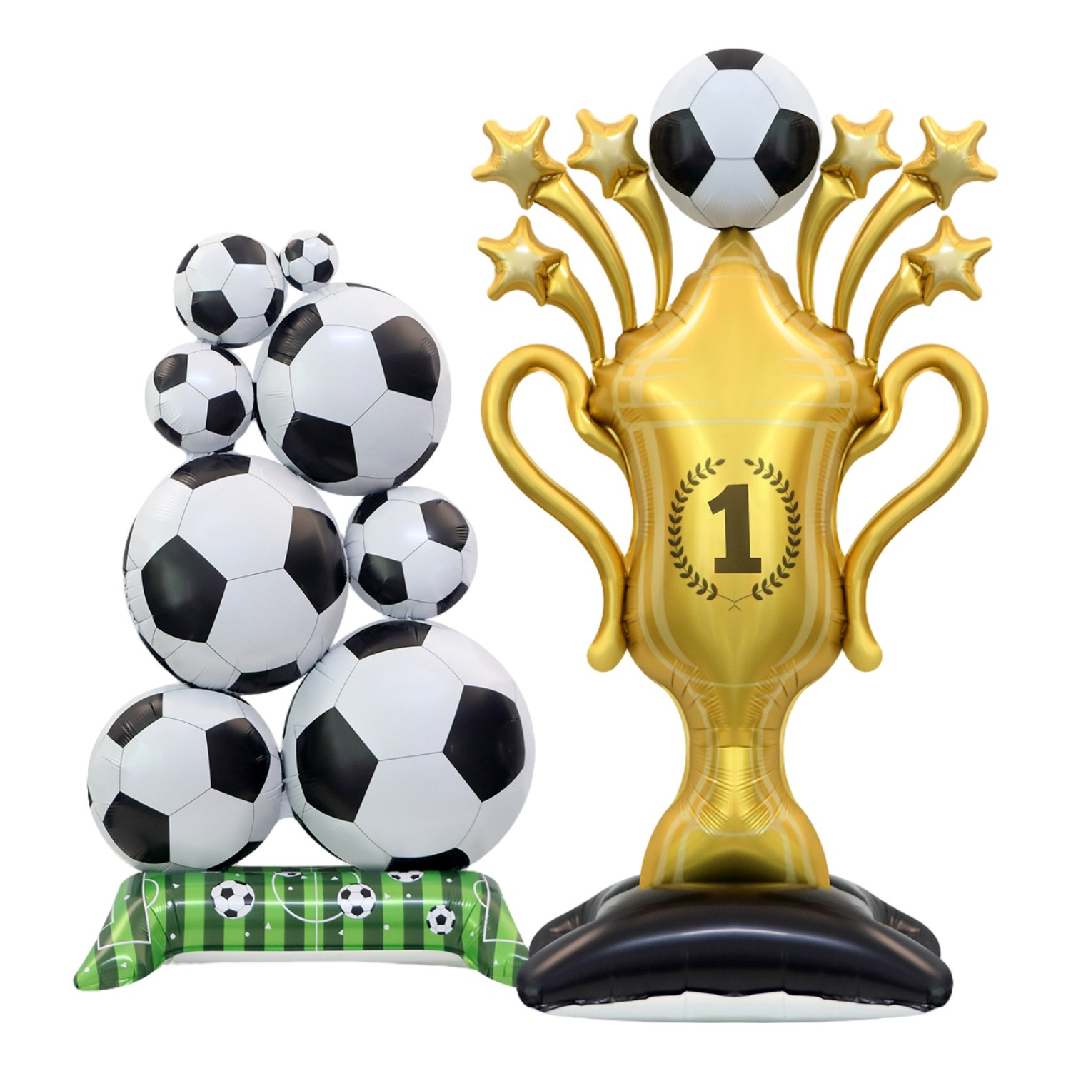 쏙쏙마켓 축구 트로피 생일파티용품 이벤트 파티세트, 1개, 축구 스탠딩에어벌룬 2종세트 14,150원
