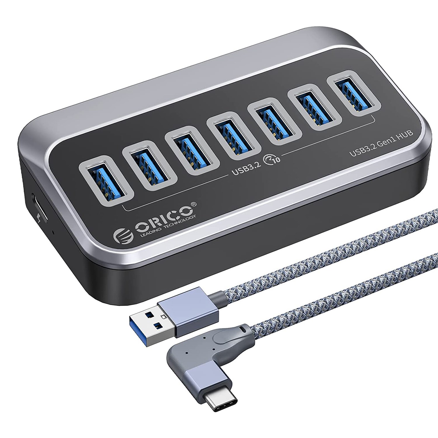 오리코 C타입 무전원 & 유전원 겸용 7포트 USB 3.2 GEN1 USB 허브 M3U3-7A + C타입-USB A타입 ㄱ자 케이블 세트 54,500원