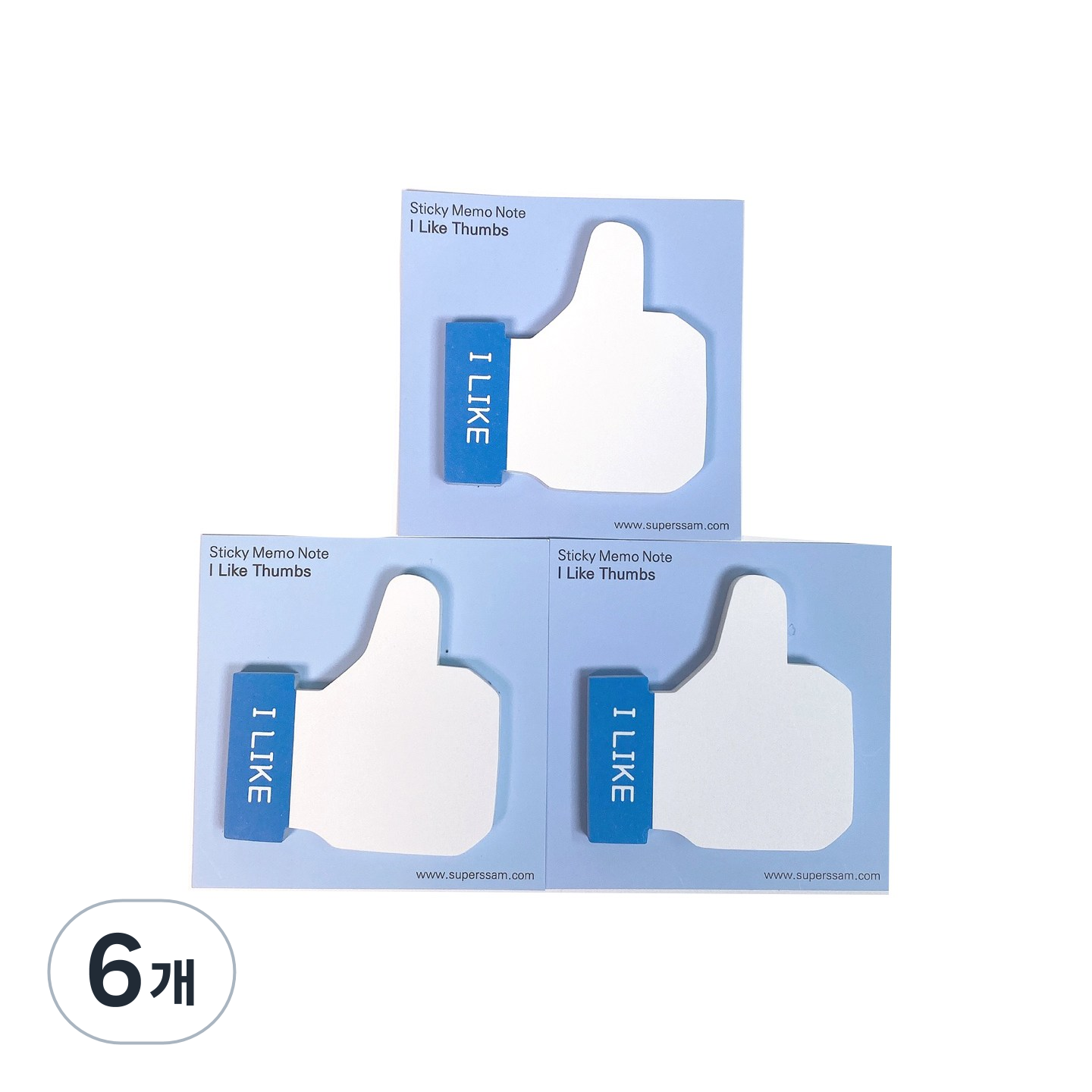 슈퍼쌤 모양 점착 메모지, 엄지척, 50매, 6개 16,500원
