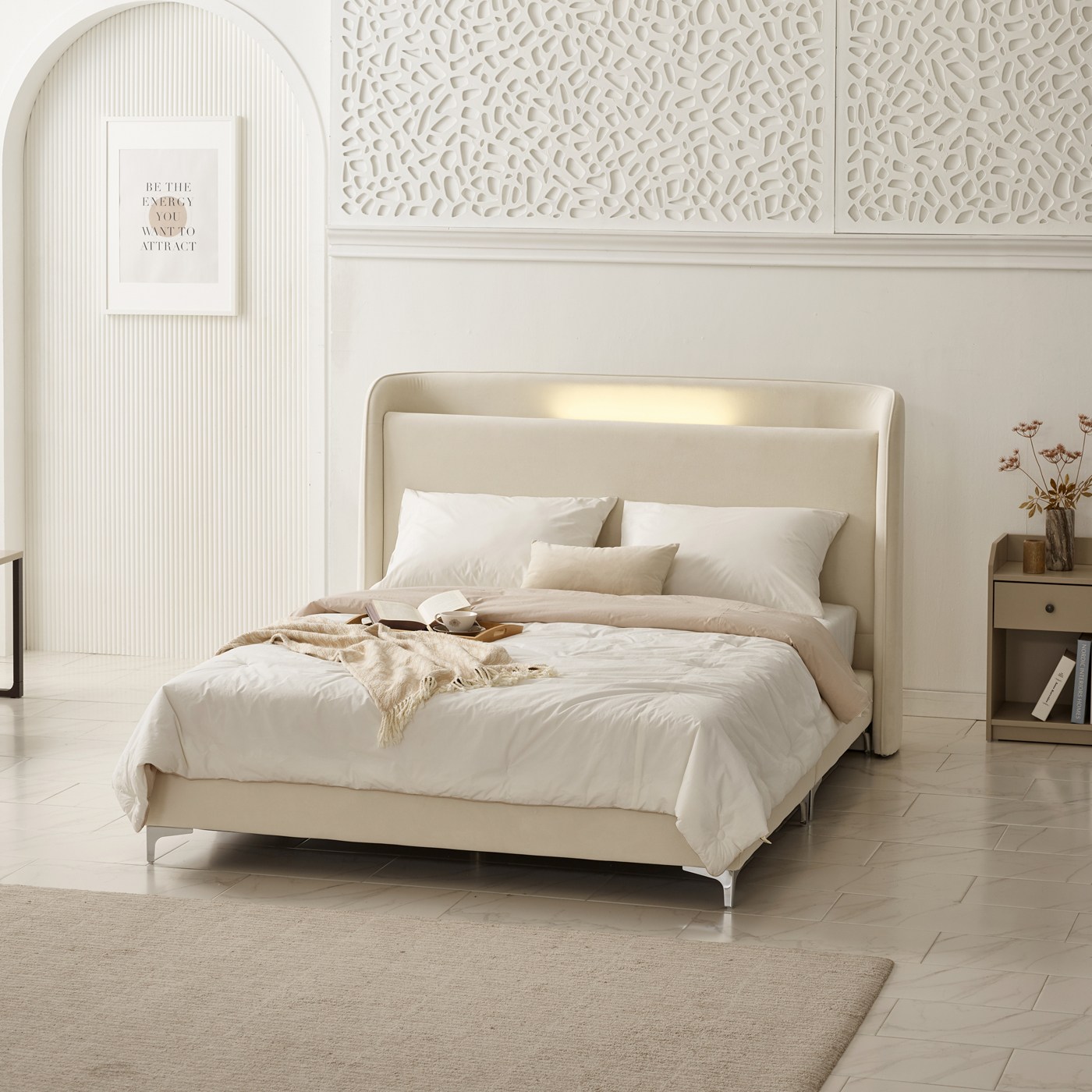 하포스 루카 LED 조야패브릭 침대 + 매트리스 세트 지정일설치, 리즌 26 9존 매트 SS 438,900원