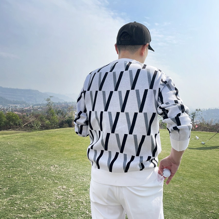 투솜 남성골프니트 여성골프니트 커플골프니트 여자골프웨어 남자골프웨어 남성 골프니트 V-패턴 라운드 니트웨어 봄 가을 겨울 남자골프의류 봄골프웨어 59,800원