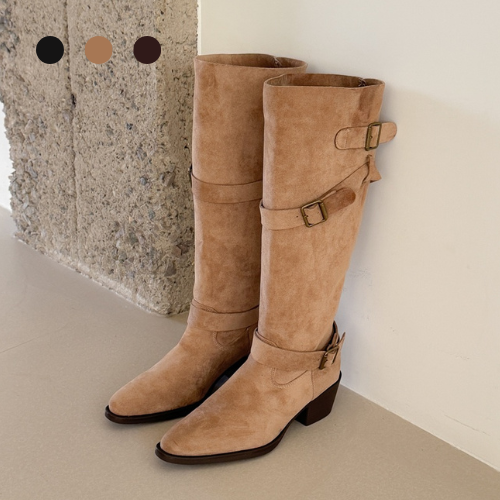 페조 여성 롱부츠 스트랩 라운드토 스웨이드 통굽 미들부츠 PZSL-JAM-7616 48,800원