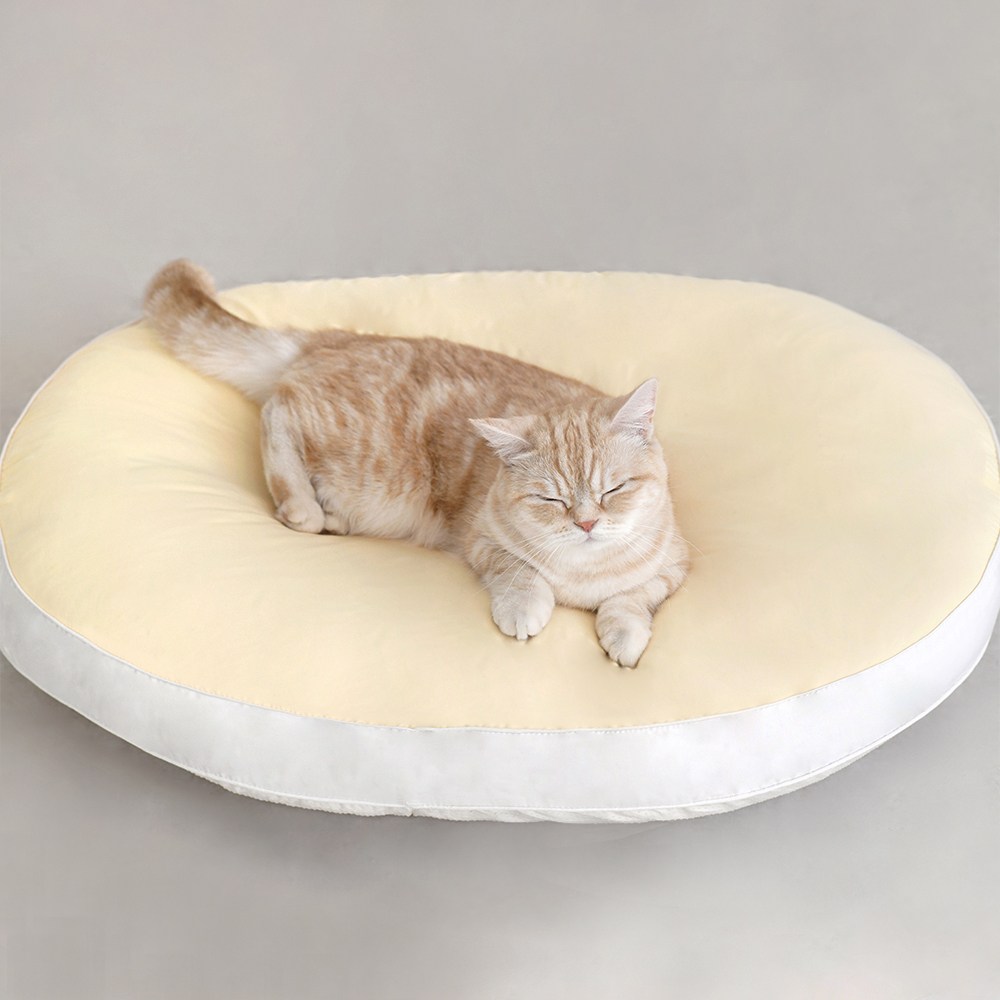 홈랩 기절 펫 강아지 고양이방석 도넛쿠션 커버 세트, 1세트, 옐로우 49,900원