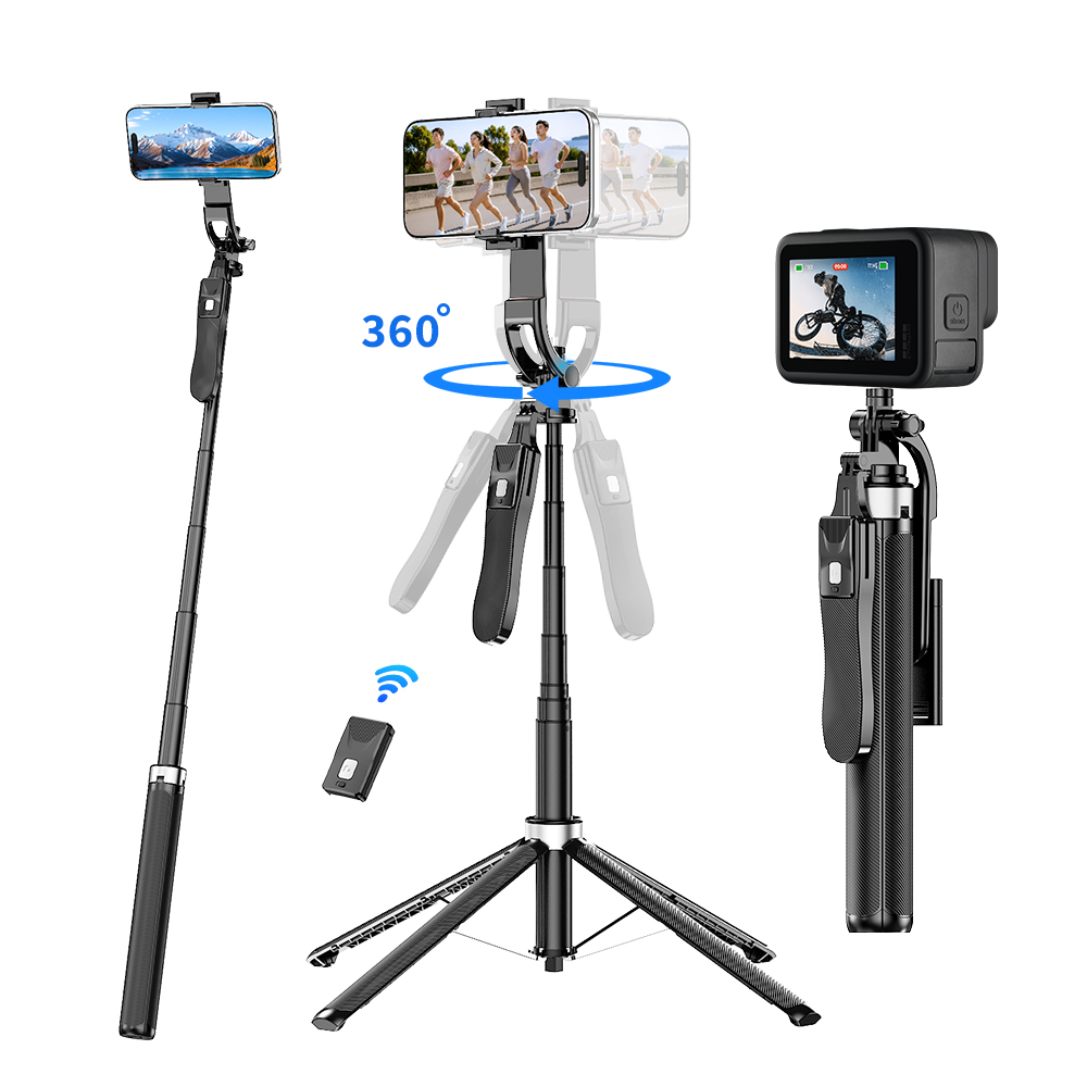 NICESUN 블루투스 휴대폰 삼각대 그립 핸들 사각 지지 알루미늄 합금 바디 스마트폰 / 카메라 / 고프로 삼각대 셀카봉 180cm S18 20,900원