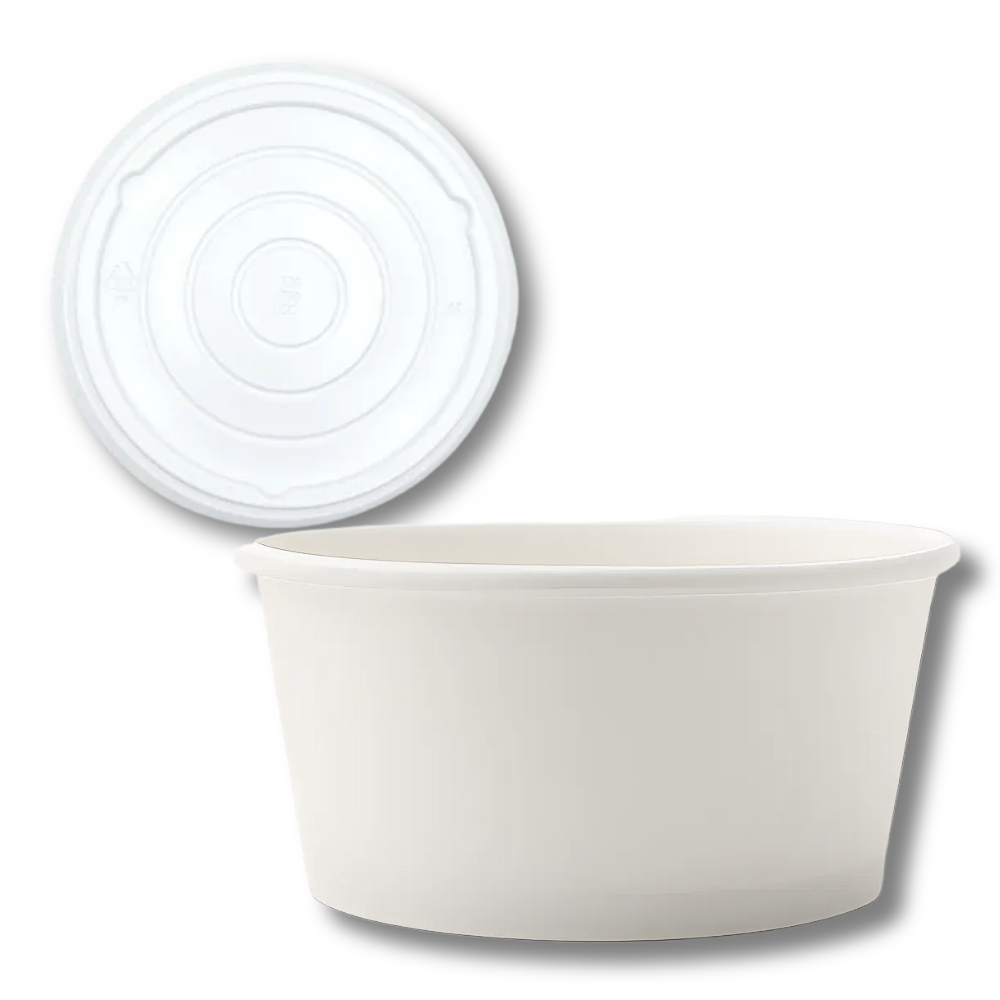 종이용기 520cc 무지 포장 용기 배달용품 백색 뚜껑 세트 1000개입, 1세트, 1000개입 102,530원