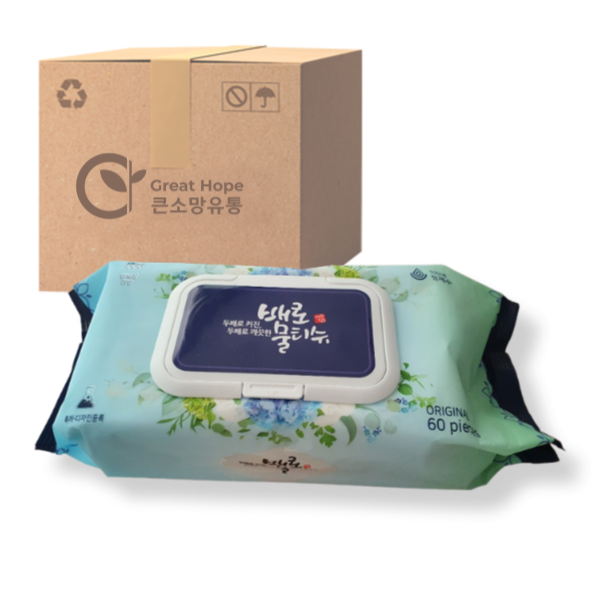 (두배로) 배로 도톰한 엠보싱 물티슈 캡형 60매(520g) 12,390원